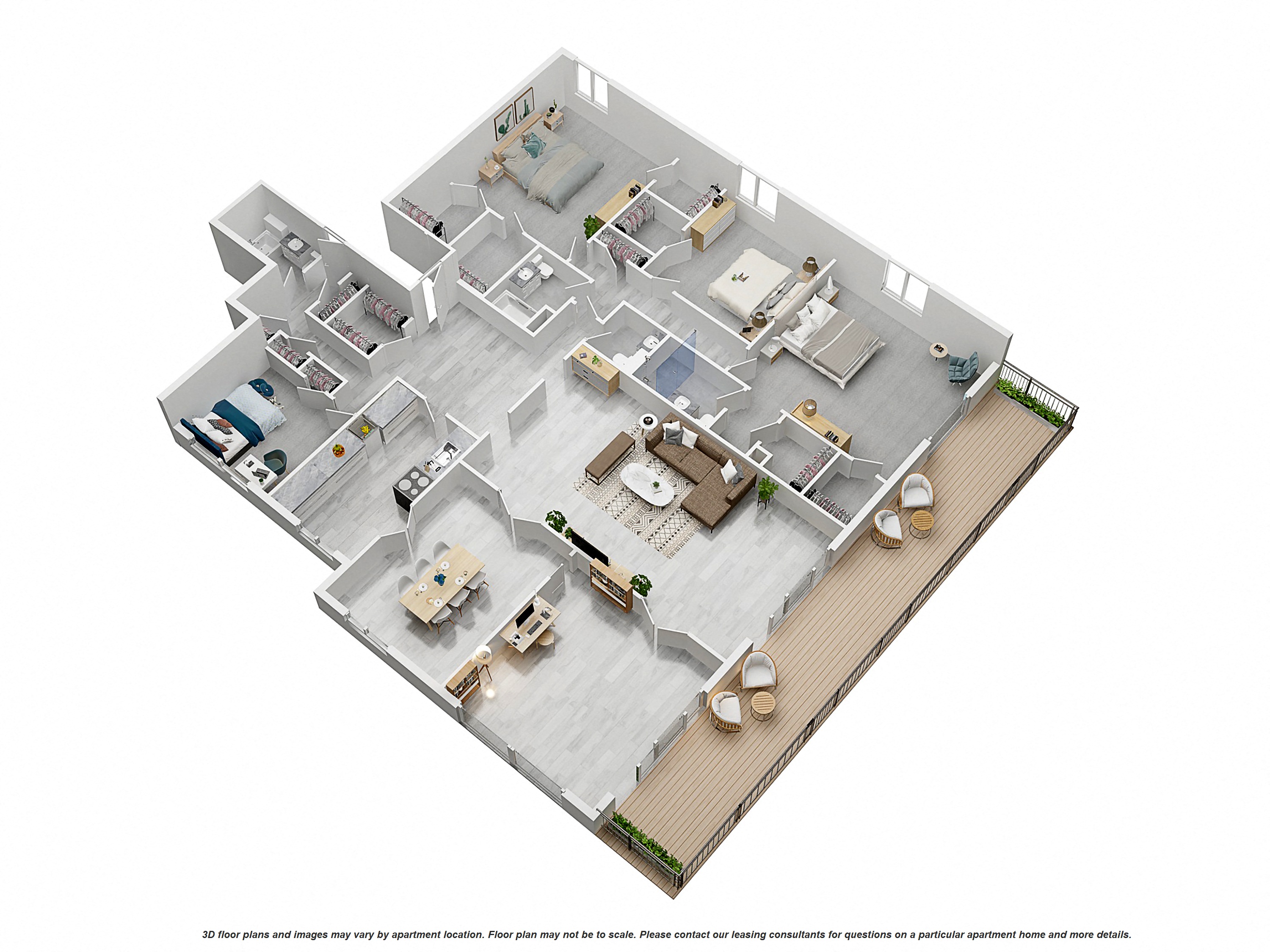 Floor plan for 4 beds, 4 baths, 3235 sqft